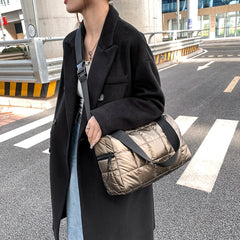Pleated Quilted Crossbody Bag Mini Zipper Handbag