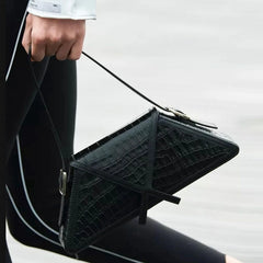 Women's Contrast Trapezoid Shoulder Bag