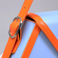 Women's Contrast Trapezoid Shoulder Bag