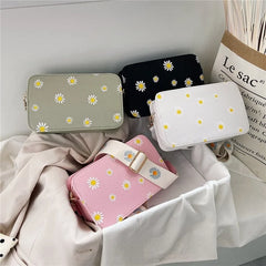 Women's Daisy Pattern Shoulder Bag Handbag Small Square Bag Tote
