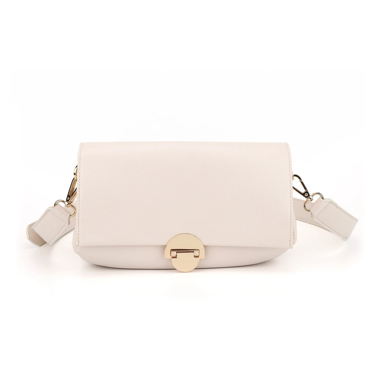 Beige Pu Leather Shoulder Bag for Women Crossbody Purses Handbags