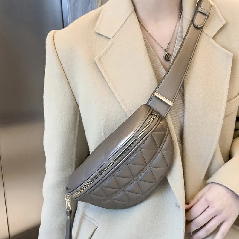 Women's Mini PU Leather Waist Bag Shoulder Handbag