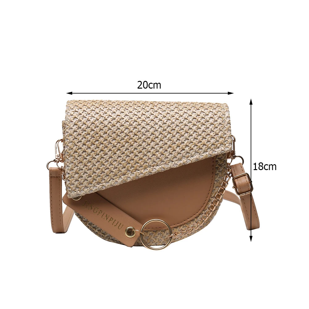 Women?s Bag PU Leather Woven Patchwork Shoulder Crossbody Messenger Saddle Bags