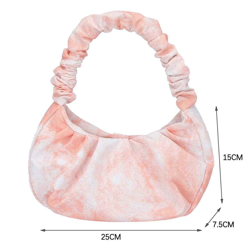 Tie Dye Printing Canvas Shoulder Underarm Bag for Women