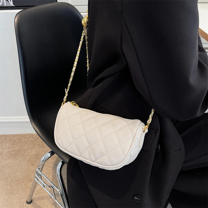 Women's PU Leather Handlebag Messenger Bag Zipper Armpit Handbag Rainbow