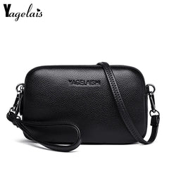 Leather Crossbody Shoulder Bag Solid Color Small Handbag