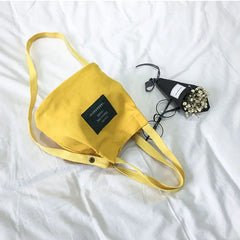 Women's Canvas Shoulder Bag Tote Purse Travel Bucket Bag