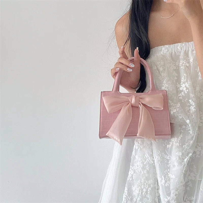 Women's Clutch Purse Handbags Pink Bowknot Underarm Bags