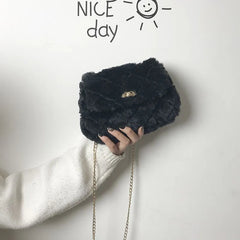 Women's Flannel Shoulder Bag High Capacity Handbag