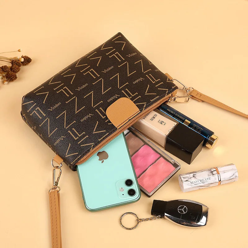 Women's PU Leather Letter Messenger Crossbody Bag
