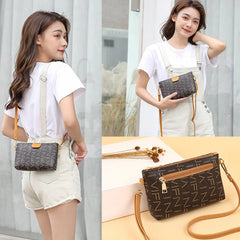Women's PU Leather Letter Messenger Crossbody Bag
