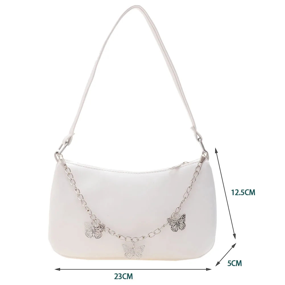 Women's Butterfly Chain Shoulder Bag Purses Underarm Bag