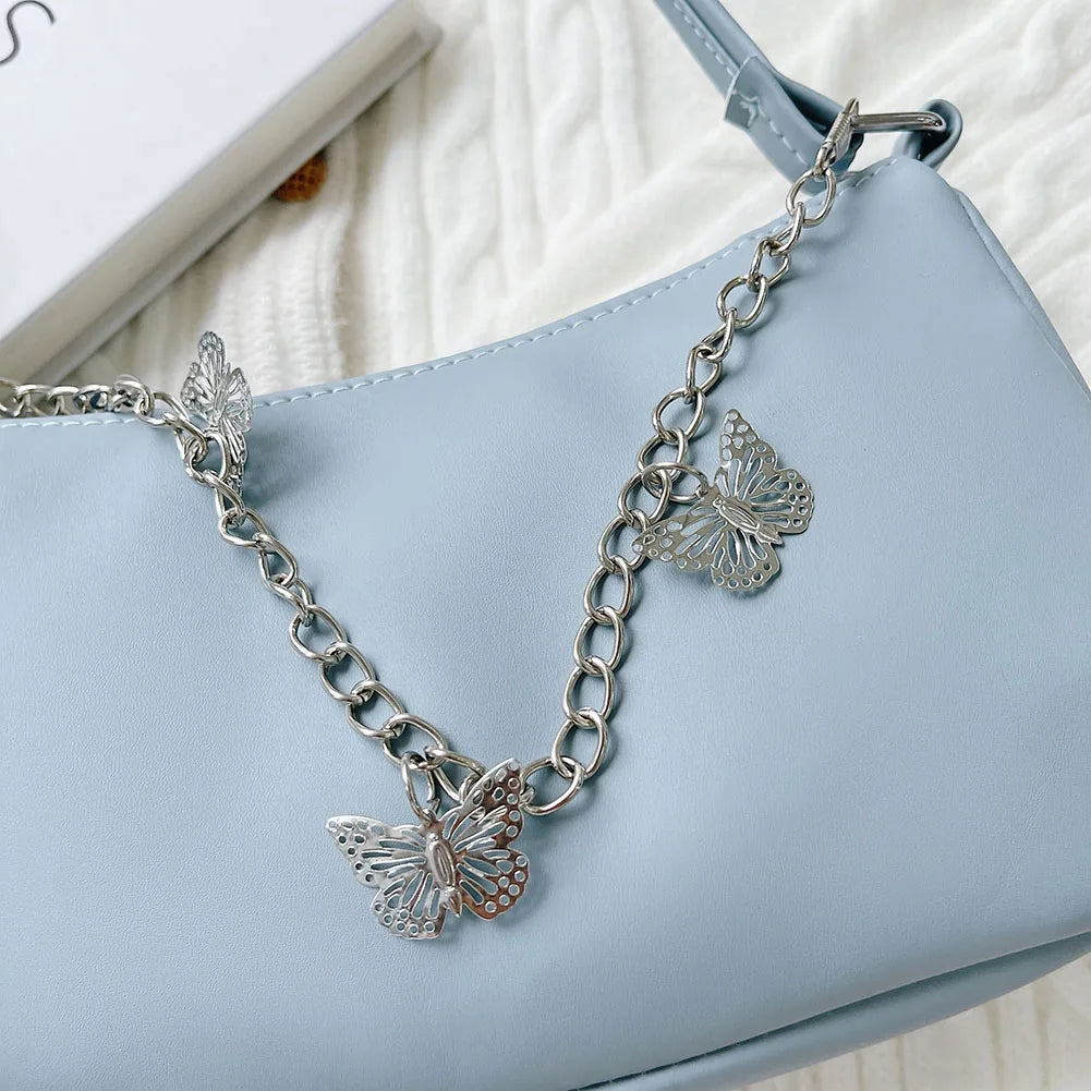 Women's Butterfly Chain Shoulder Bag Purses Underarm Bag