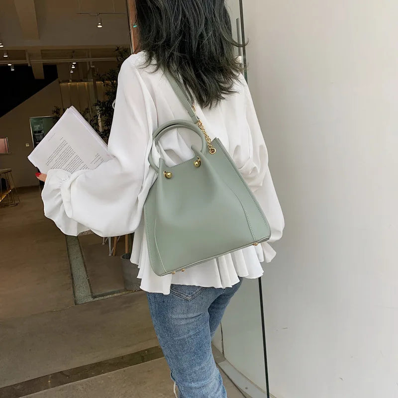 Women's Large Capacity PU Leather Bucket Crossbody Bag