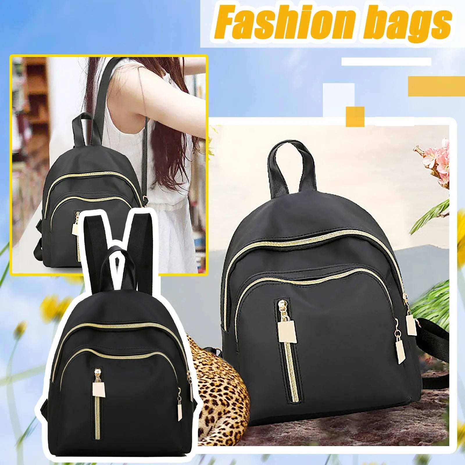 Women's Leather Backpack Teenage Girls School Bag Lady Mochila