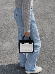 Women's Contrast Messenger Bag Ladies Biscuit Shoulder Bags