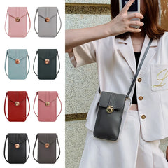 Women's Mini Cell Phone Crossbody Bag PU Leather Small Shoulder Strap Handbag
