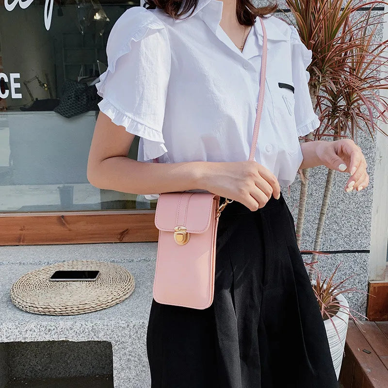 Women's Mini Cell Phone Crossbody Bag PU Leather Small Shoulder Strap Handbag