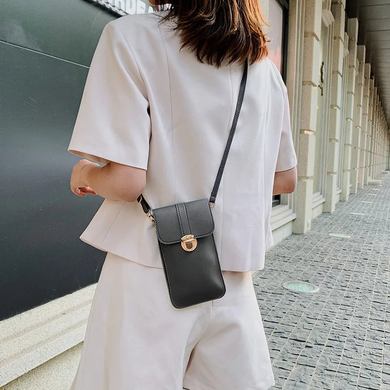 Women's Mini Cell Phone Crossbody Bag PU Leather Small Shoulder Strap Handbag
