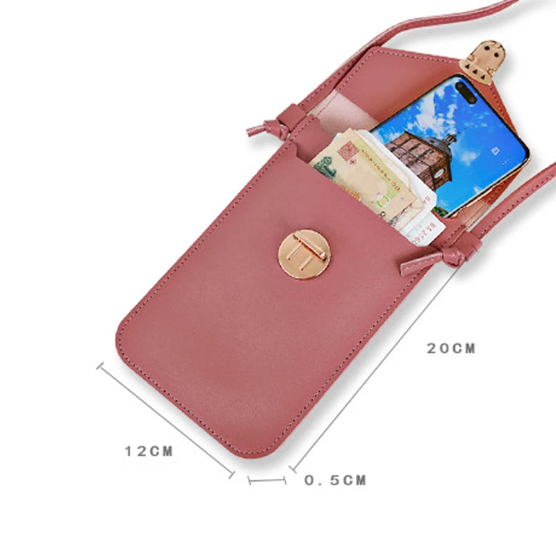 Women's Mini Cell Phone Crossbody Bag PU Leather Small Shoulder Strap Handbag
