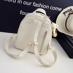 Women's PU Student Backpack Wallet Satchel Three Piece Set