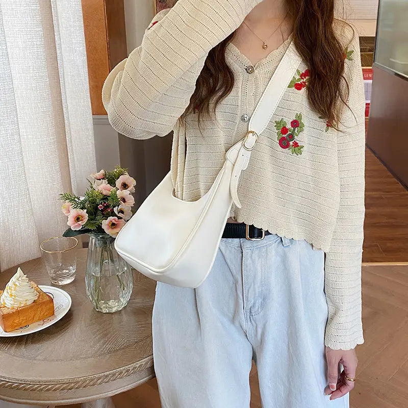 Women's Retro Armpit Bag PU Leather Ladies Shoulder Messenger Bags