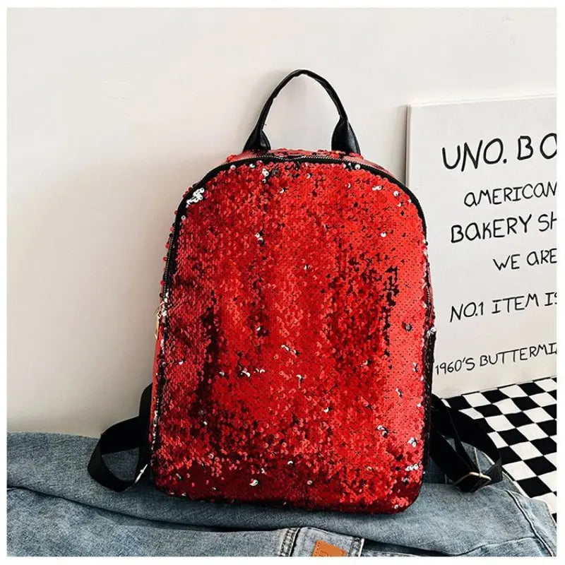 Women's Sequin Backpack Leisure Travel Bag
