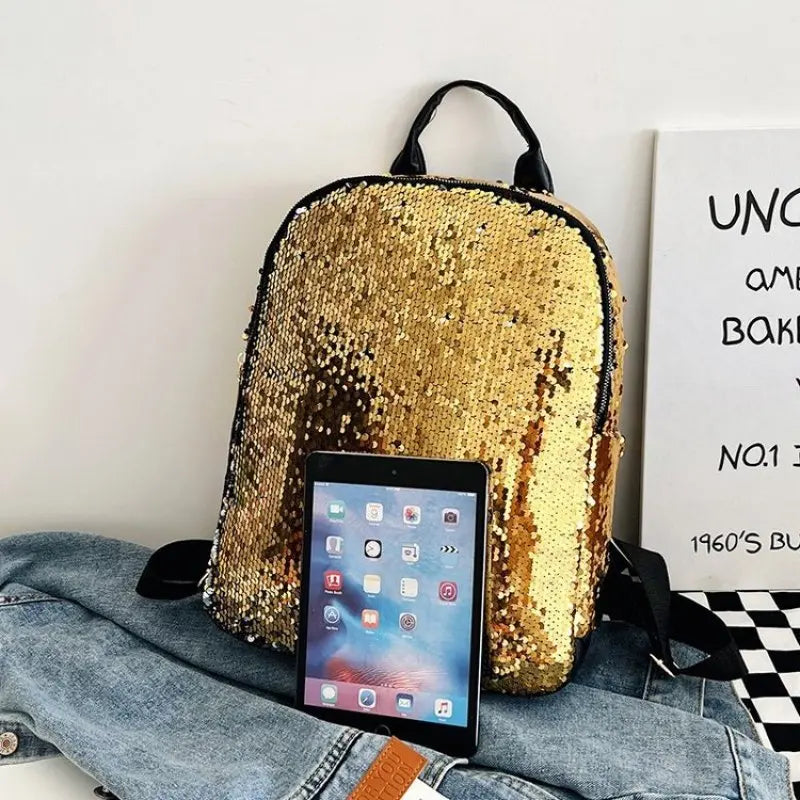 Women's Sequin Backpack Leisure Travel Bag