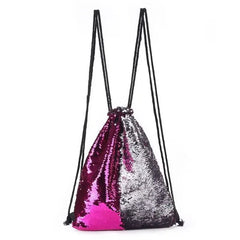 Sequins Changing Drawstring Bag Sports Backpack