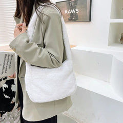 Cherry Pattern Shoulder Bag Plush Autumn Winter Style