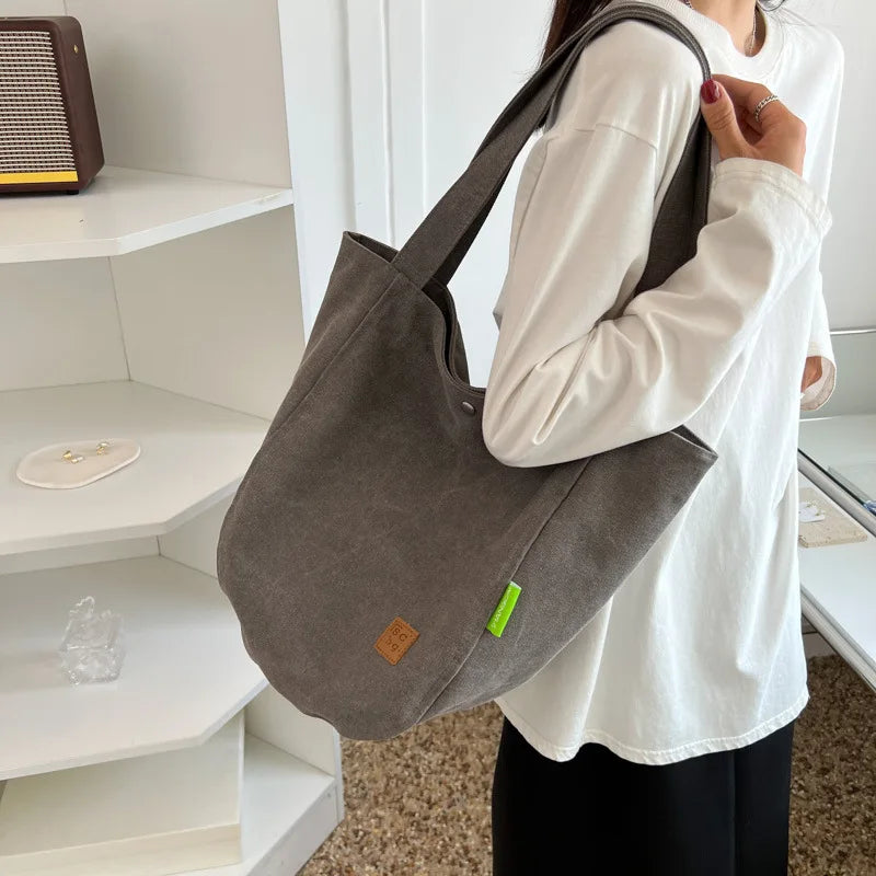 Women's Casual Canvas Shoulder Bag Large Capacity Handbag