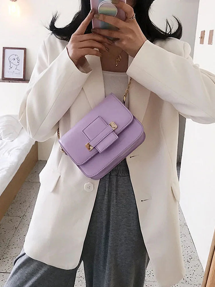 Women's Casual Flap Shoulder Bag Pu Leather Crossbody