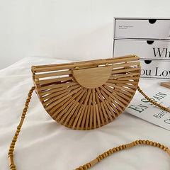 Women's Bamboo Woven Bohemia Crossbody Bag Summer Style