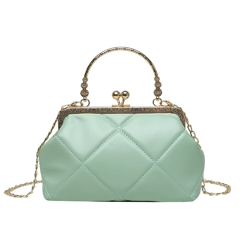 Soft Leather Crossbody Bag with Chain Strap