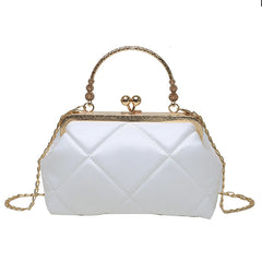 Soft Leather Crossbody Bag with Chain Strap