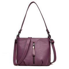 Leather Small Bucket Bag Crossbody Messenger Bags for Women Female Tote Bags