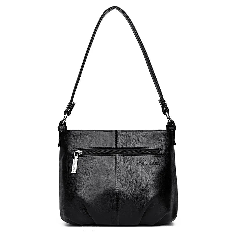 Leather Small Bucket Bag Crossbody Messenger Bags for Women Female Tote Bags