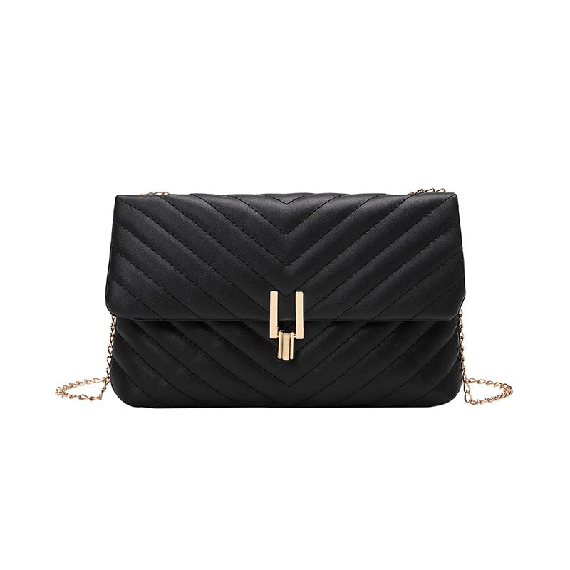 Women's Crossbody Handbag Solid Thread Zipper Hasp