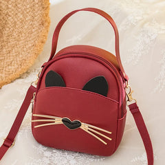 Women's Solid Leather Backpack Shoulder Bag