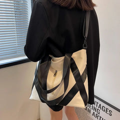 Large Capacity Women's Tote Shoulder Bag Solid Handbag