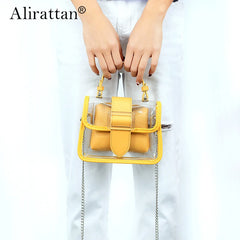 Women's Transparent Jelly Bag Stylish Splicing Candy Handbag