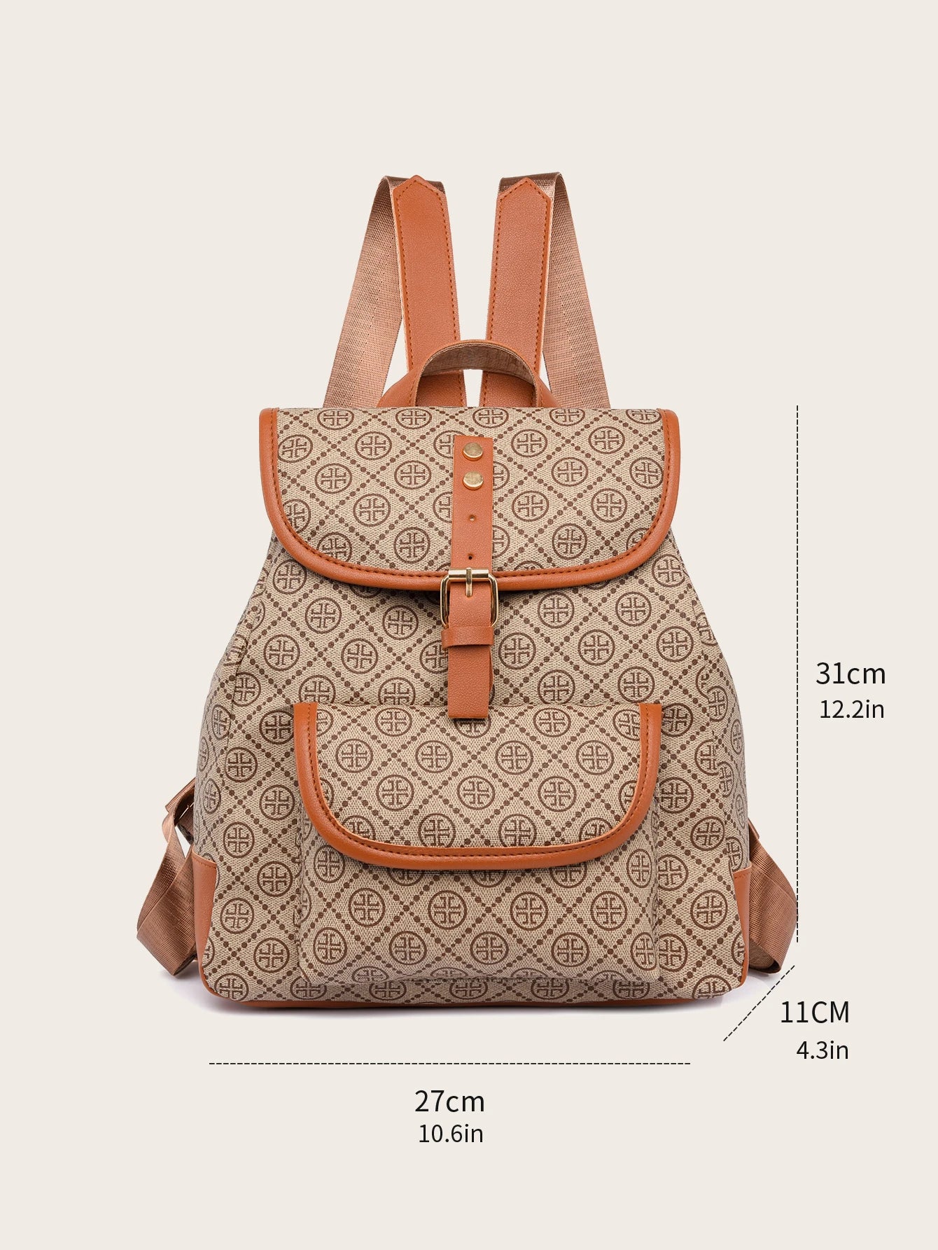 Women's Vintage Graphics Backpack PU Leather Schoolbag