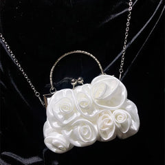 Rose Flower Women's Handbag Evening Party Clutch Bag