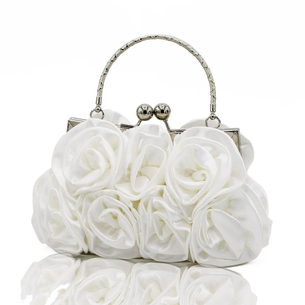 Rose Flower Women's Handbag Evening Party Clutch Bag
