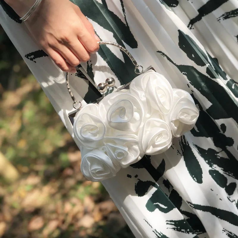 Rose Flower Women's Handbag Evening Party Clutch Bag