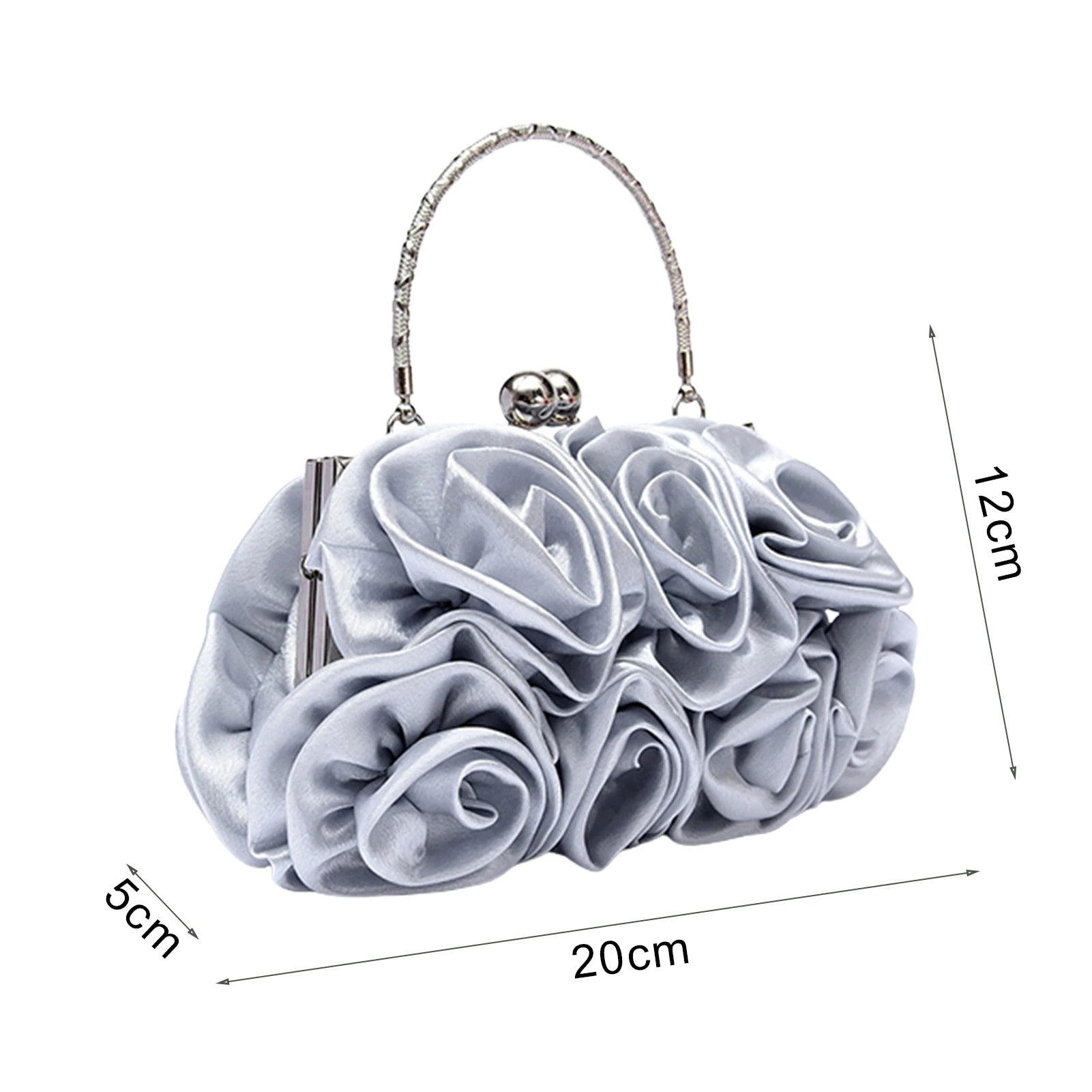Rose Flower Women's Handbag Evening Party Clutch Bag