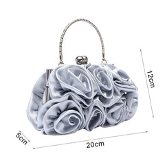 Rose Flower Women's Handbag Evening Party Clutch Bag