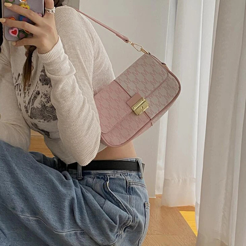 Letter Printing PU Shoulder Bag for Women