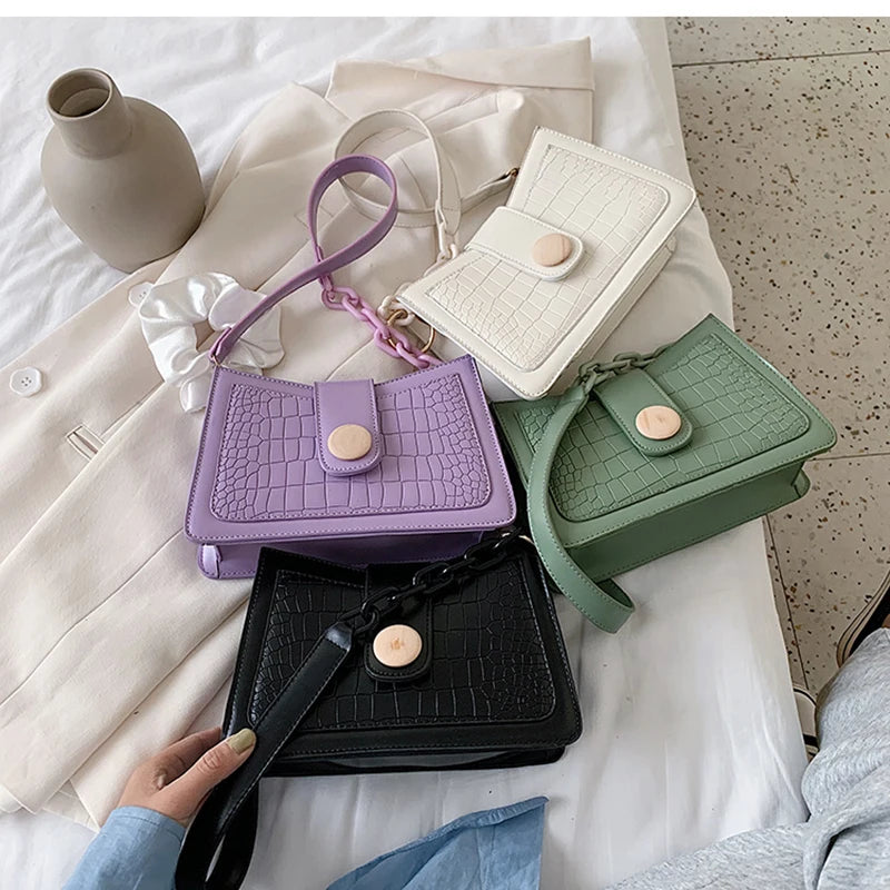 Women's Stone Pattern Shoulder Bag Armpit Clutch Bag
