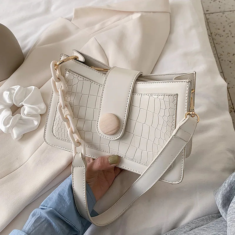 Women's Stone Pattern Shoulder Bag Armpit Clutch Bag